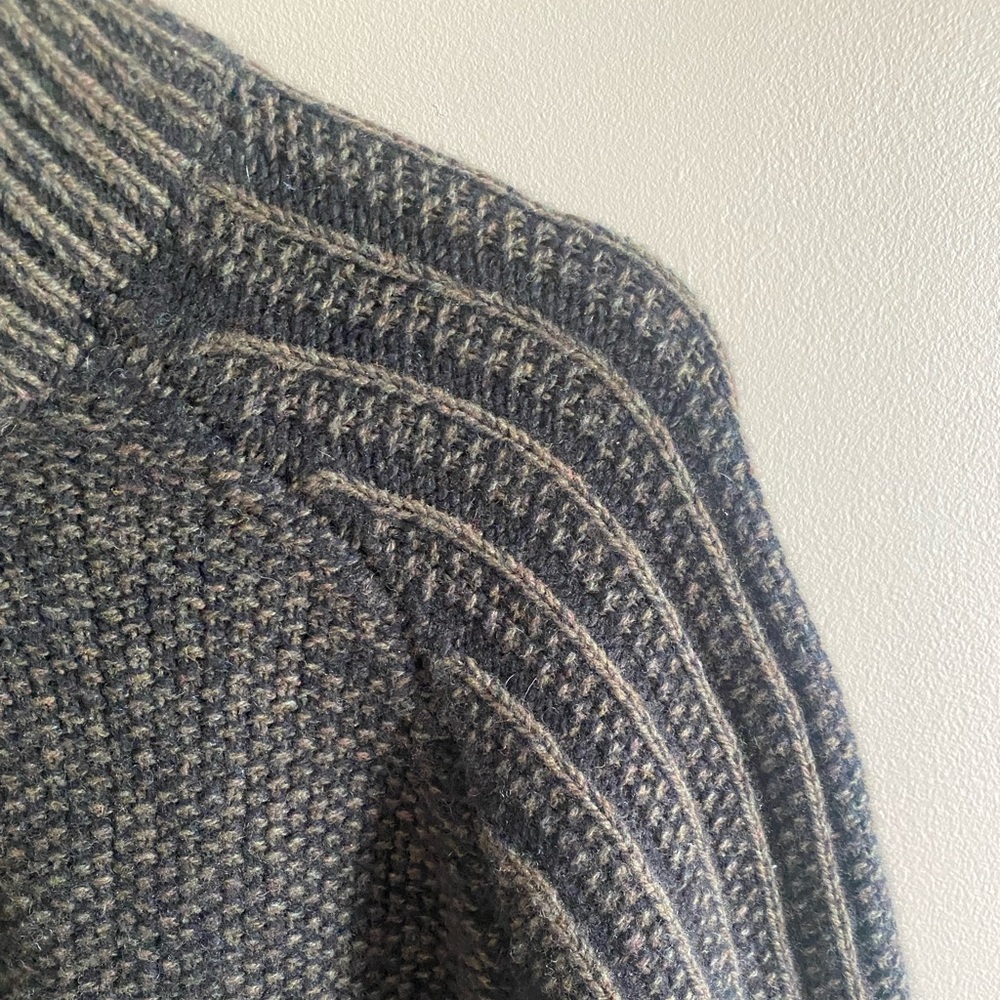 Fisherman Out Of Ireland Ribbed Sweater Men XXL Brown Virgin Wool Donegal - Picture 6 of 12